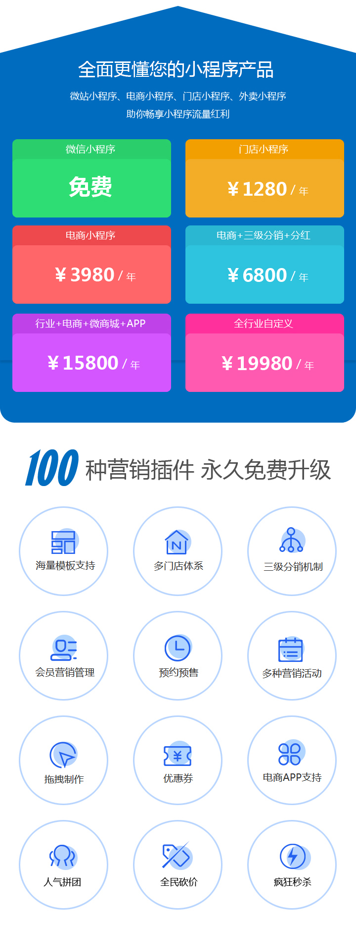 全面更懂您的小程序產(chǎn)品，微站小程序，電商小程序，門店小程序，外賣小程序，助您暢享小程序客流紅利！